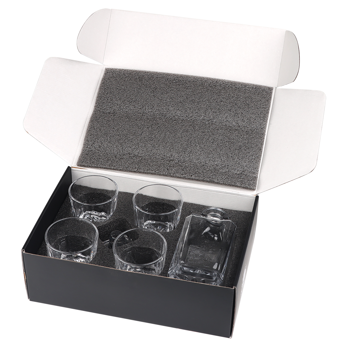 750ml Square Glass Decanter Set with Four 11 oz. Glasses