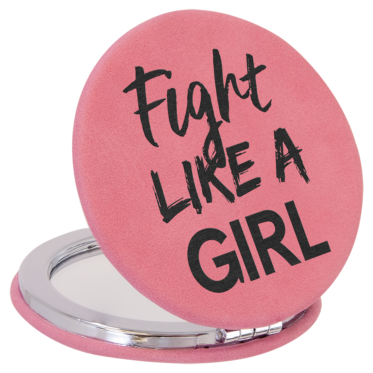 2 1/2" Laserable Leatherette Compact Mirror
