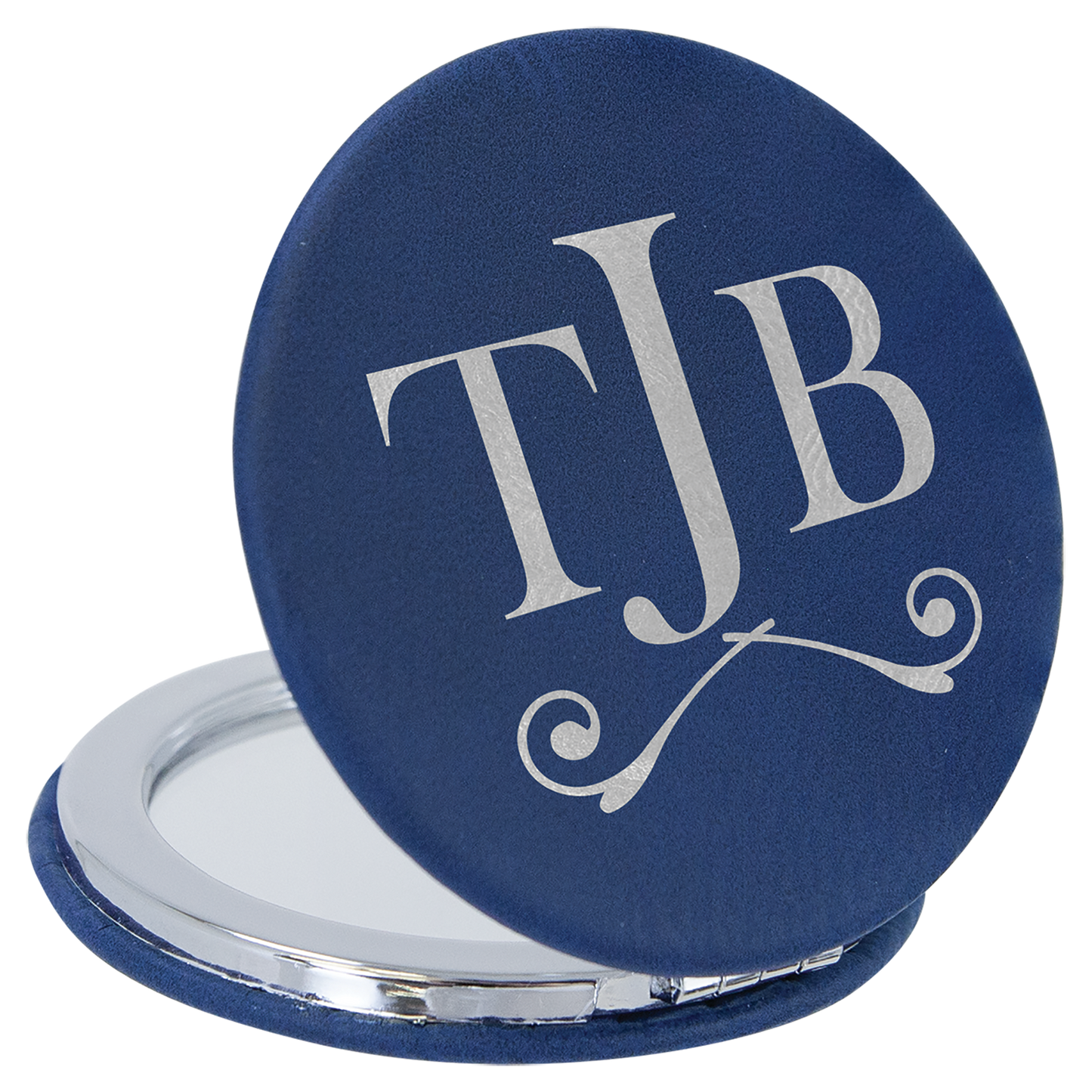 2 1/2" Laserable Leatherette Compact Mirror
