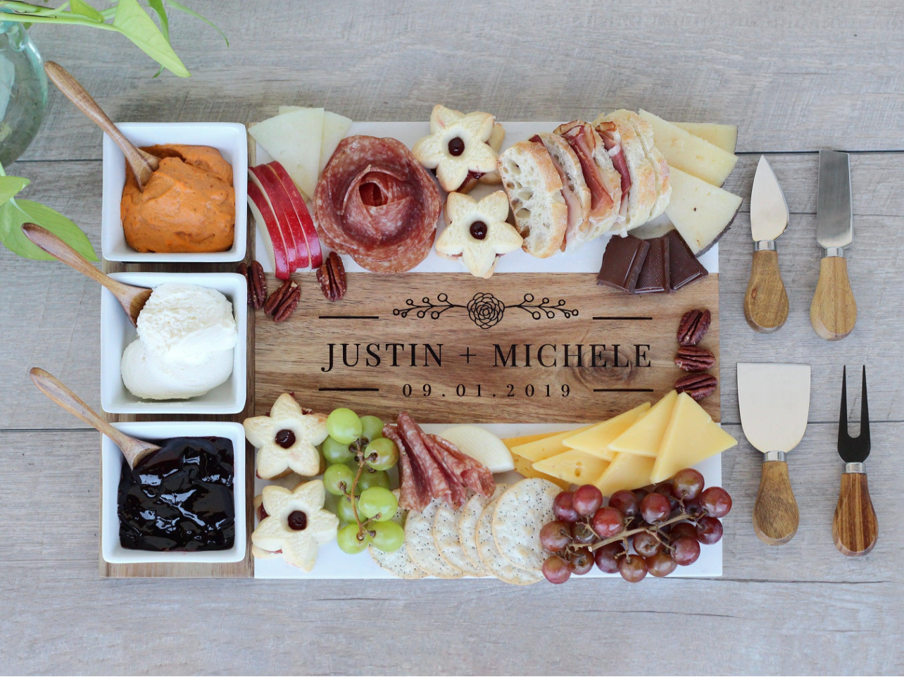 Marble Charcuterie Board 13 Piece Set