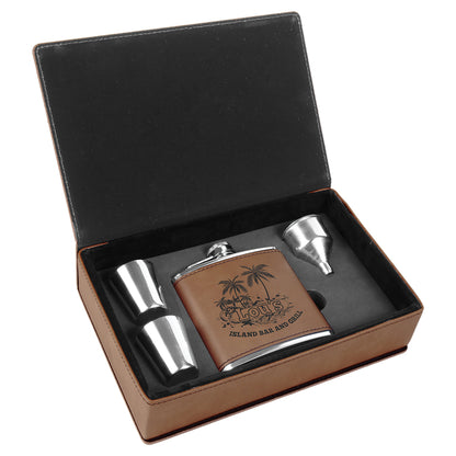 Leatherette Flasks Set
