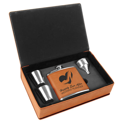 Leatherette Flasks Set