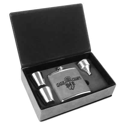 Leatherette Flasks Set