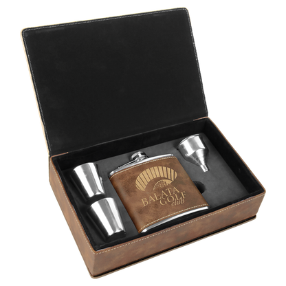 Leatherette Flasks Set