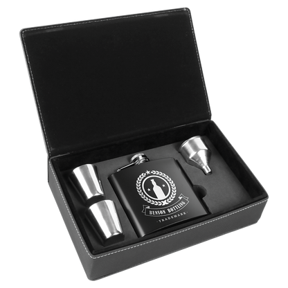 Leatherette Flasks Set