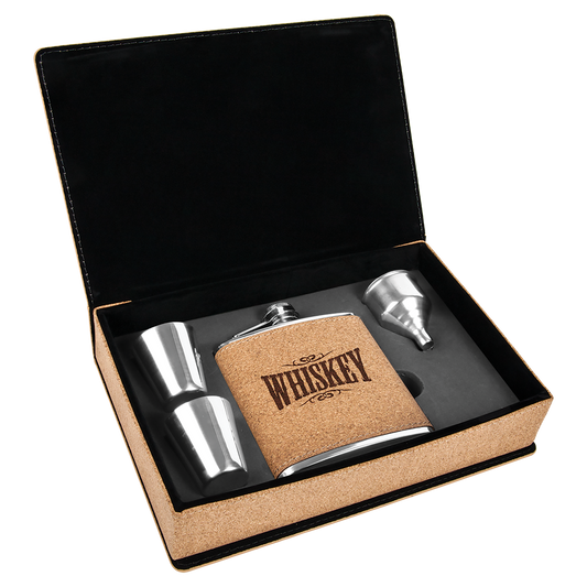 Leatherette Flasks Set