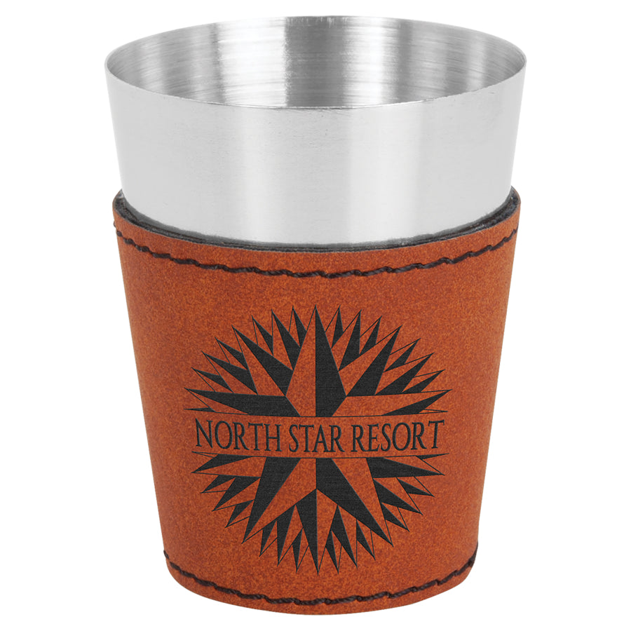 Leatherette & Stainless Steel Shot Glasses