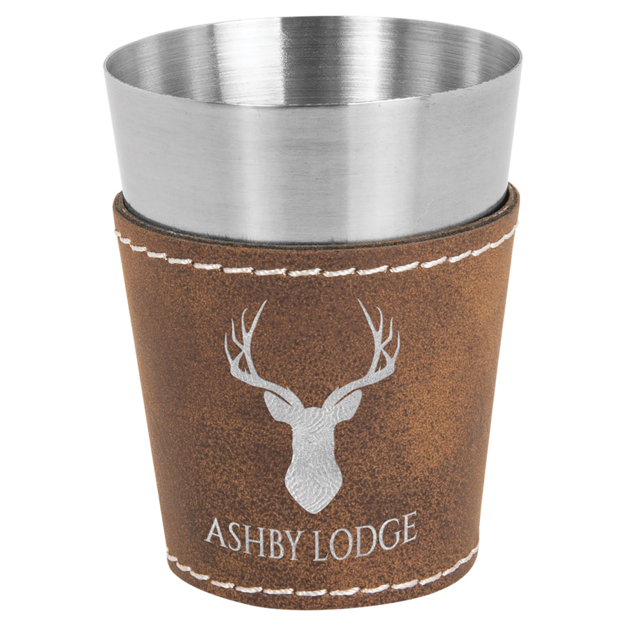 Leatherette & Stainless Steel Shot Glasses