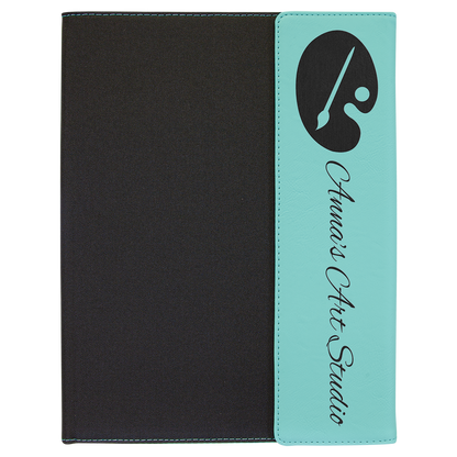 Leatherette Canvas Portfolios with Notepad
