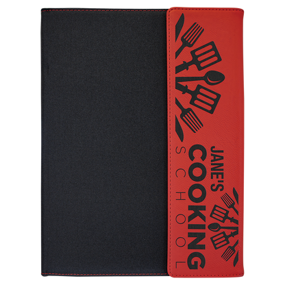 Leatherette Canvas Portfolios with Notepad