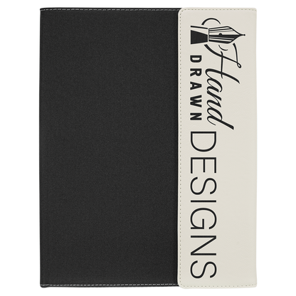 Leatherette Canvas Portfolios with Notepad