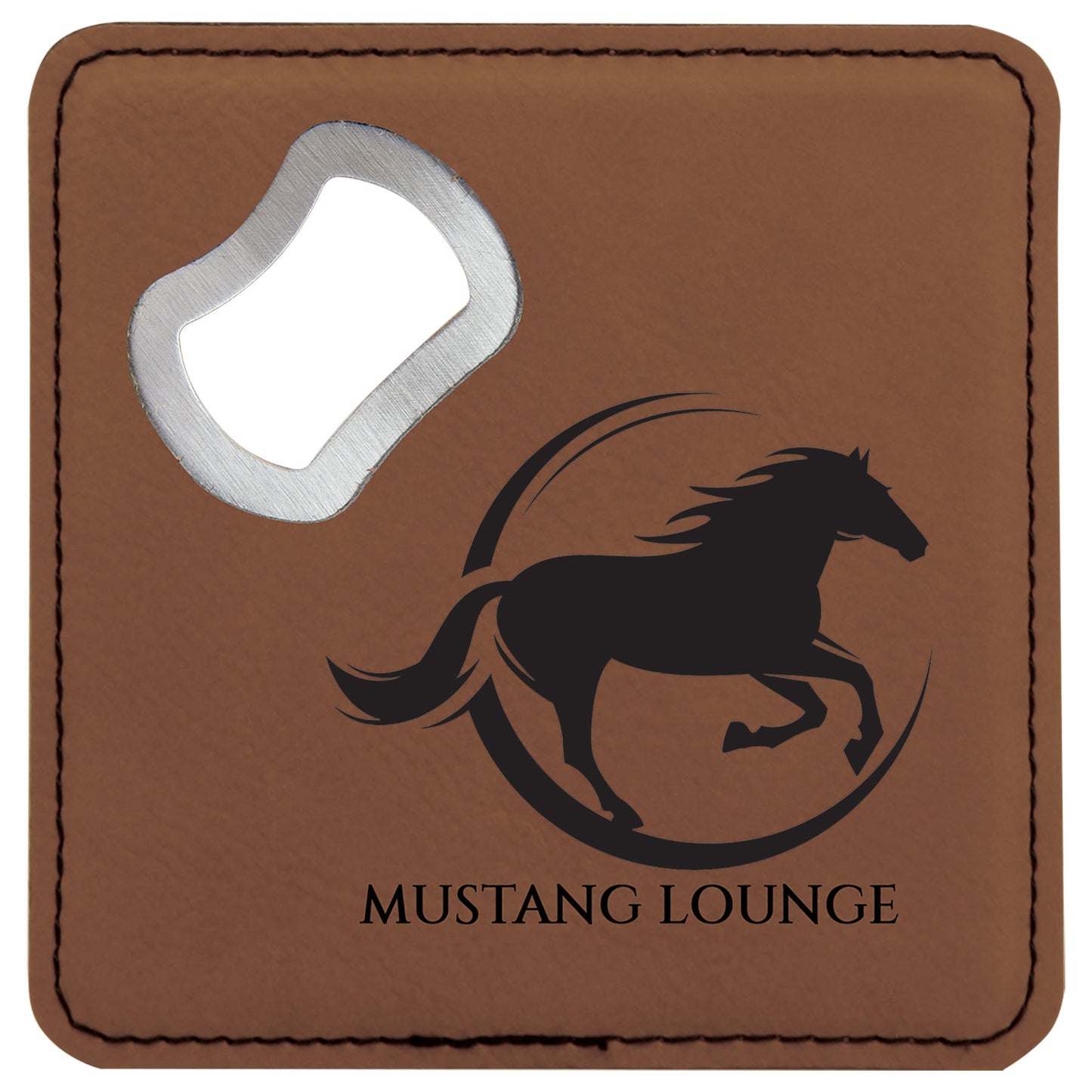 Leatherette Bottle Opener Coaster