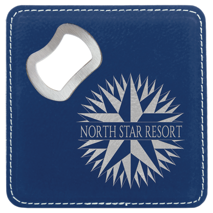 Leatherette Bottle Opener Coaster