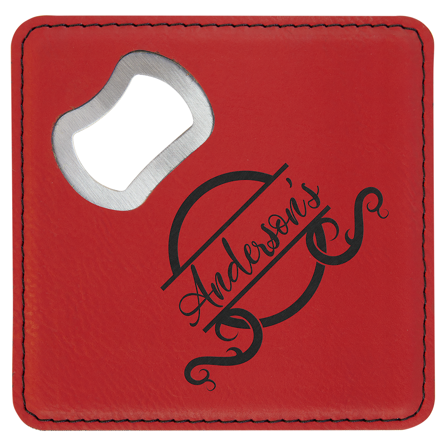 Leatherette Bottle Opener Coaster