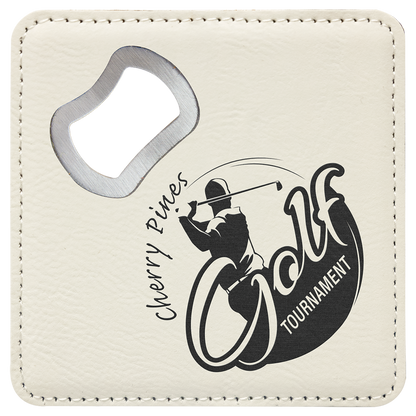Leatherette Bottle Opener Coaster