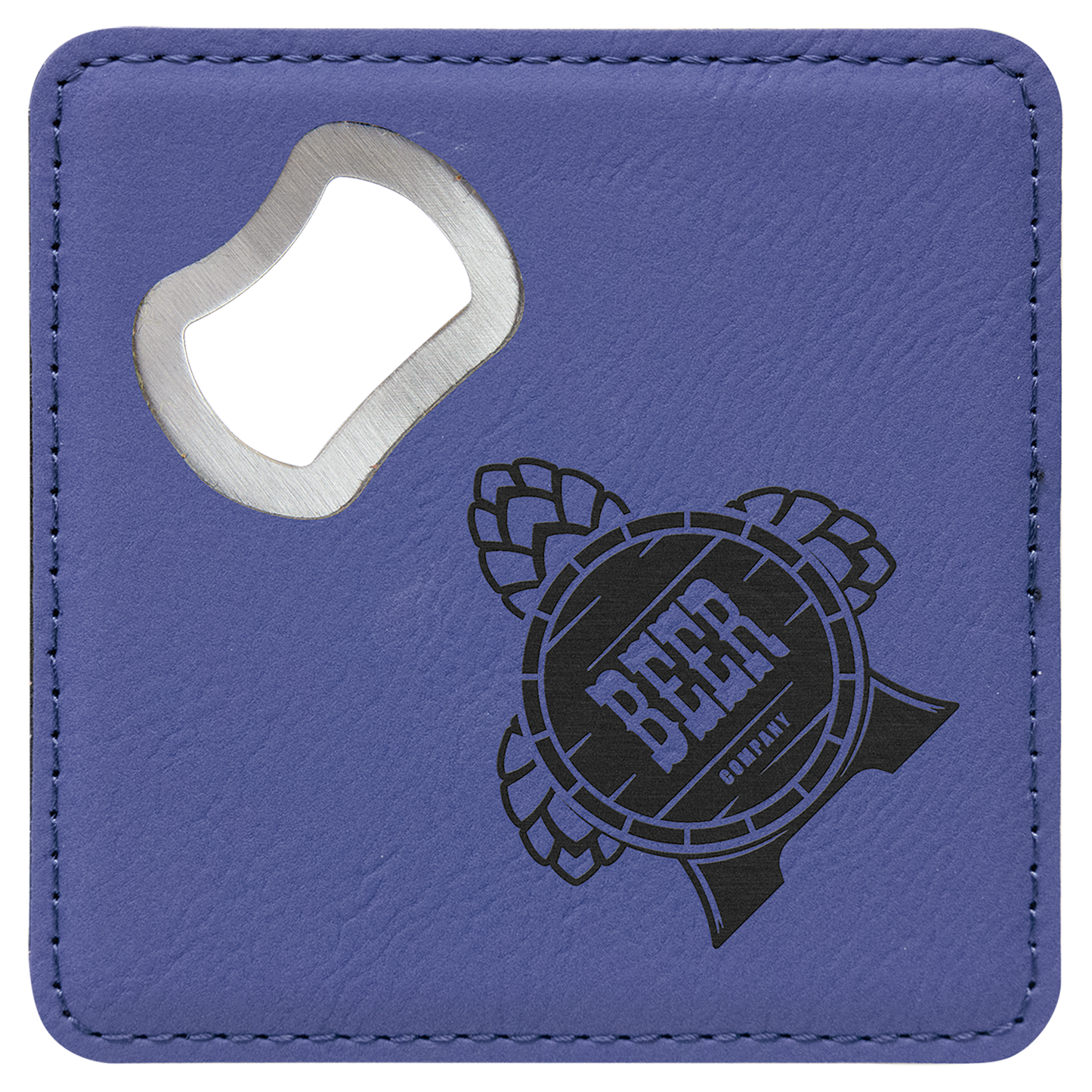 Leatherette Bottle Opener Coaster