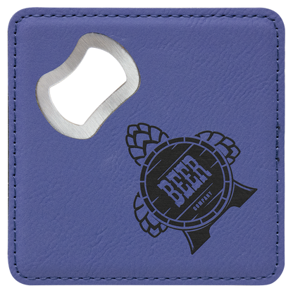 Leatherette Bottle Opener Coaster