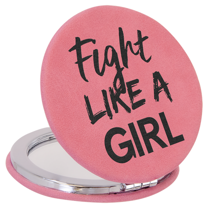 2 1/2" Laserable Leatherette Compact Mirror