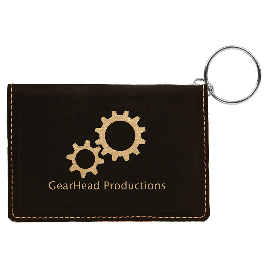 Leatherette ID Holder Keychains