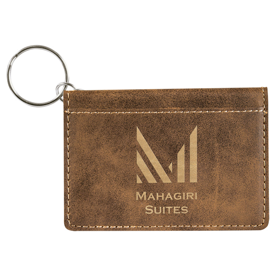 Leatherette ID Holder Keychains