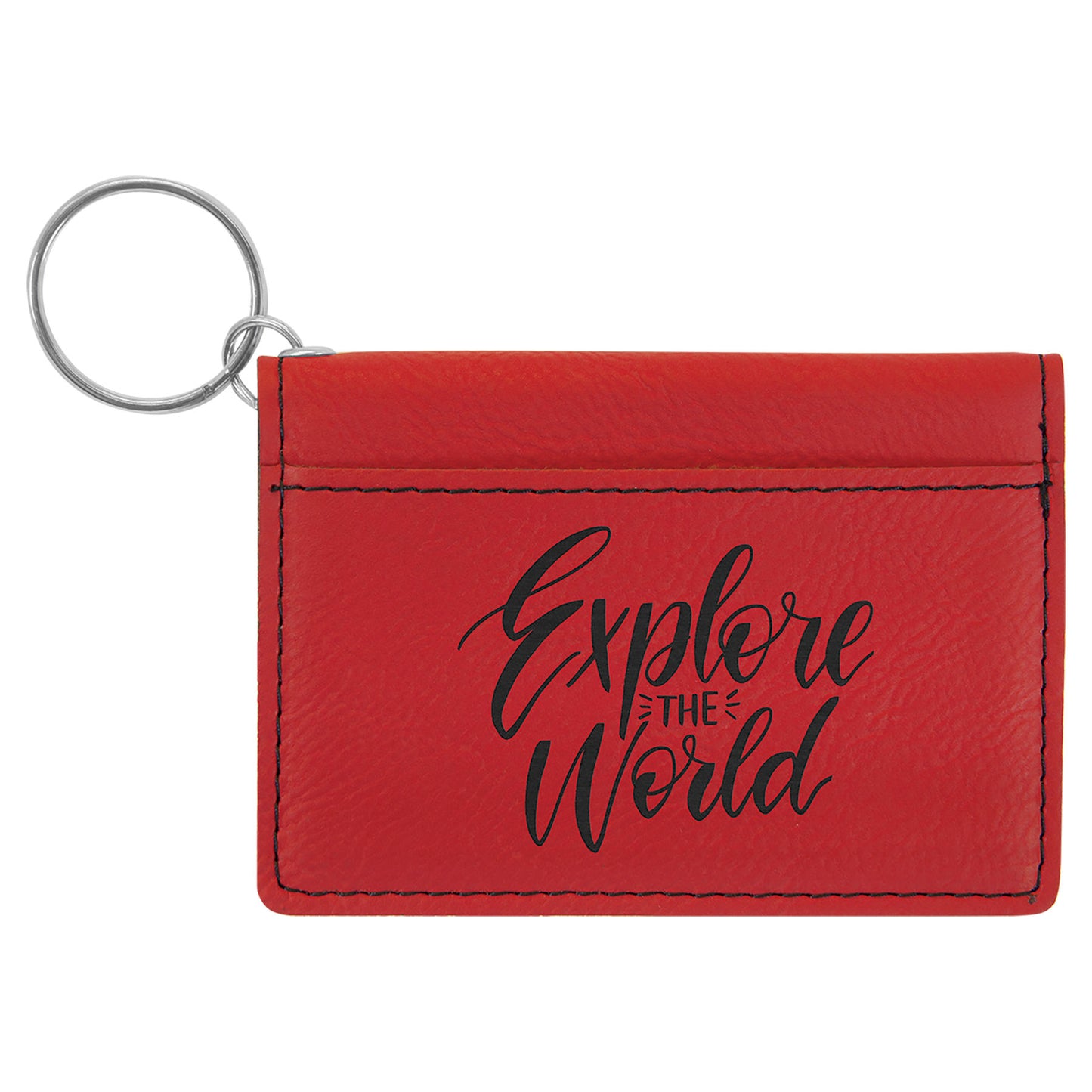 Leatherette ID Holder Keychains