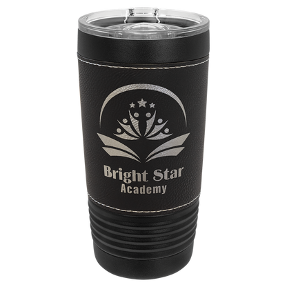 20 oz. Black Leatherette Tumbler