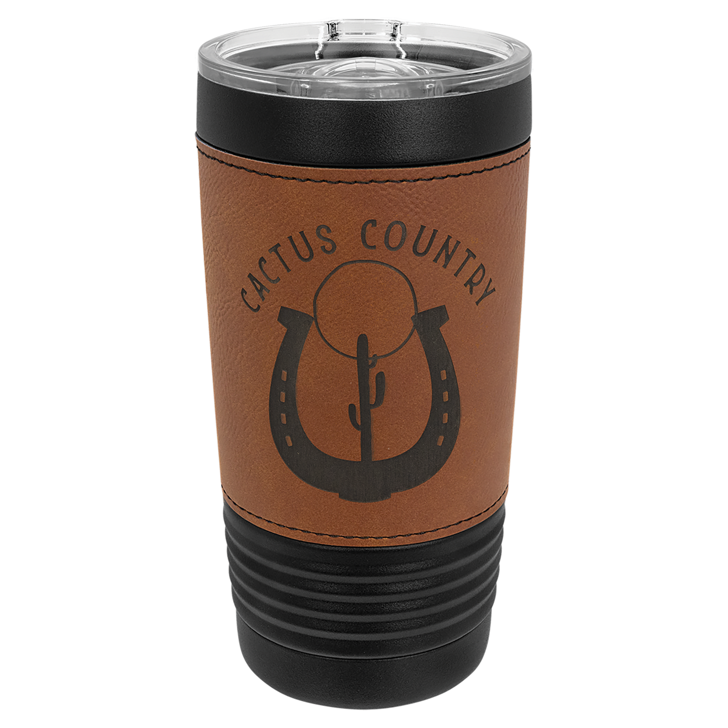 20 oz. Black Leatherette Tumbler