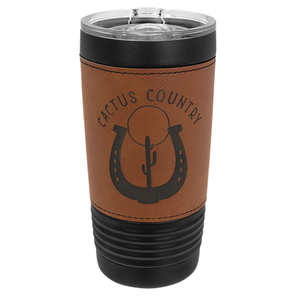 20 oz. Black Leatherette Tumbler