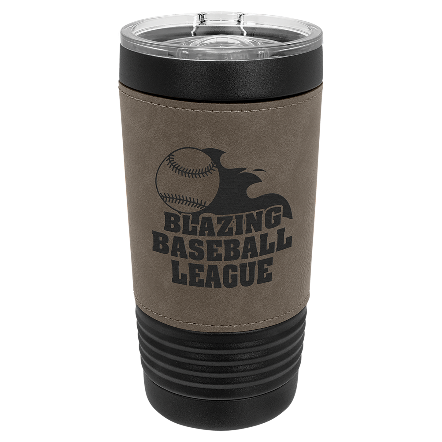 20 oz. Black Leatherette Tumbler