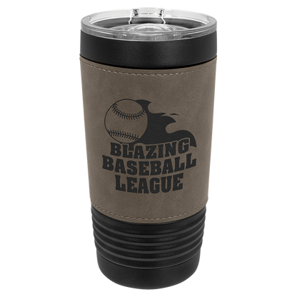 20 oz. Black Leatherette Tumbler