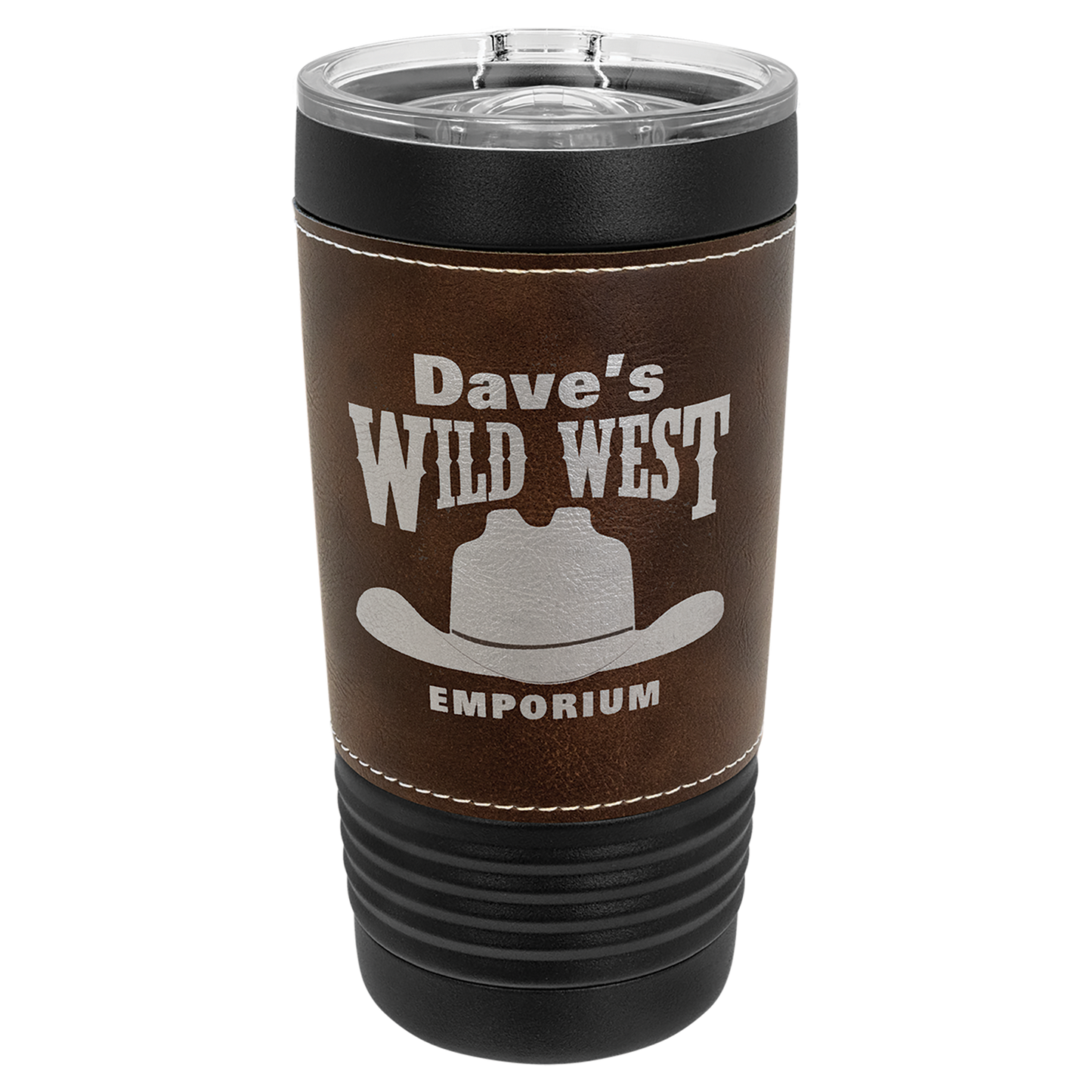 20 oz. Black Leatherette Tumbler