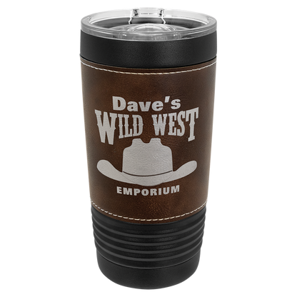 20 oz. Black Leatherette Tumbler