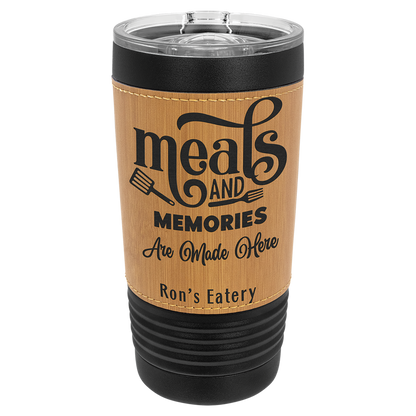 20 oz. Black Leatherette Tumbler